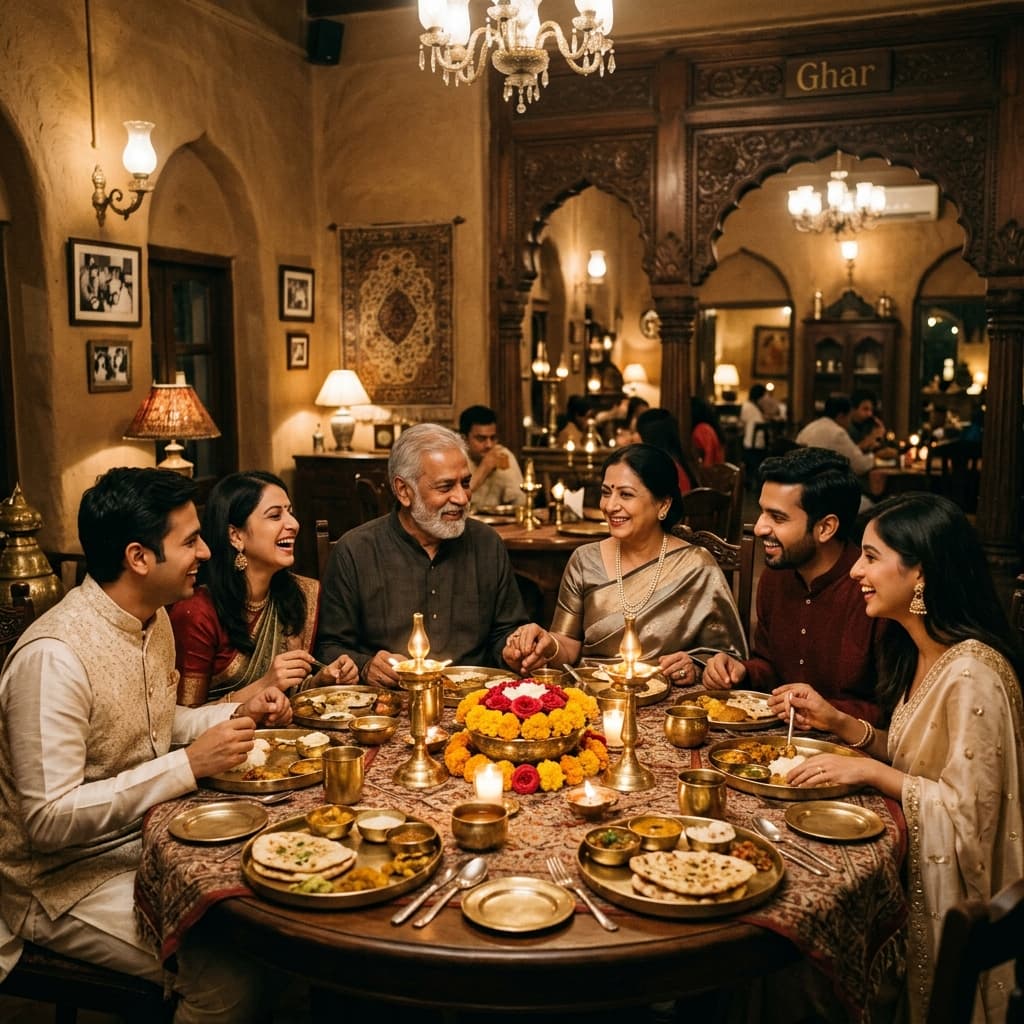 Warm heritage dining lights